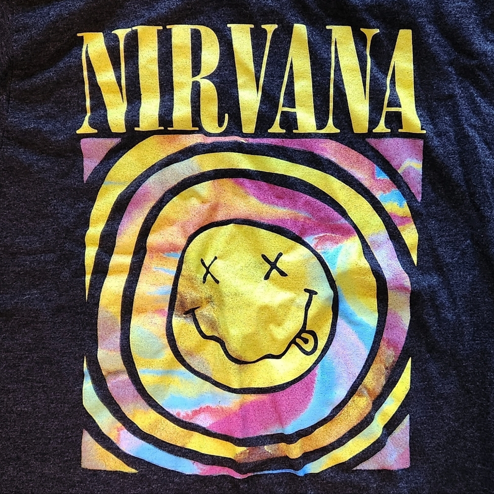 Nirvana Tie Dye Smiley Band Shirt